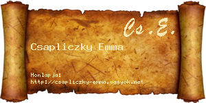 Csapliczky Emma névjegykártya