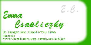 emma csapliczky business card